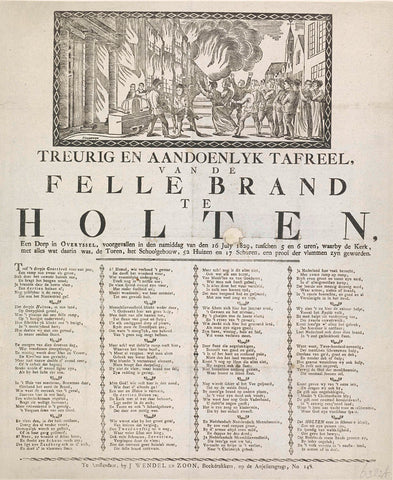 Brand te Holten, 1829, Jacob Coldewijn, 1829 Canvas Print