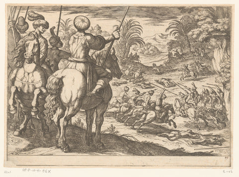 Hunting lions, Antonio Tempesta, 1621 Canvas Print