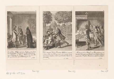 Three performances from Brandenburg history, Daniel Nikolaus Chodowiecki, 1792 Canvas Print