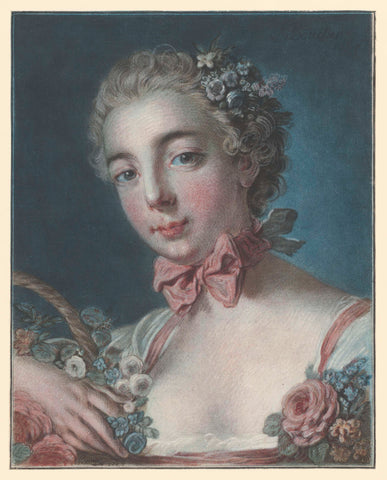 Portrait of Marie Amélie Baudouin as Flora, Louis Marin Bonnet, 1769 Canvas Print