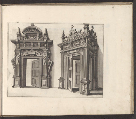 Two door portals, with open doors, anonymous, 1658 Canvas Print