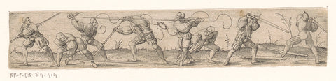 Eight fencing soldiers, Virgil solis, 1524 - 1562 Canvas Print