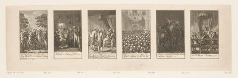 Six performances from the new history, Daniel Nikolaus Chodowiecki, 1789 Canvas Print