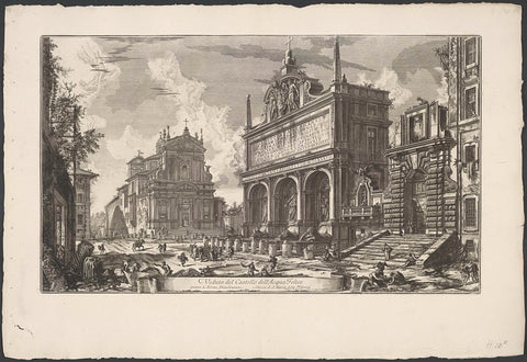 Fontana dell'Acqua Felice in Rome, Giovanni Battista Piranesi, 1748-1778 Canvas Print