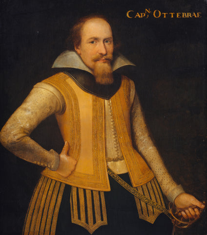 Portrait of Otto Brahe, Captain of a Company of Danes to Repartition Zealand, Entered Service of Brandenburg in 1610, anonymous, c. 1605 - c. 1610 Canvas Print