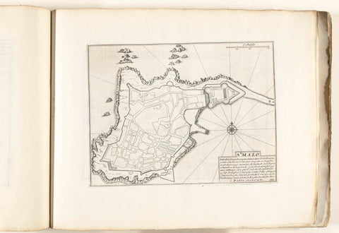 Map of Saint-Malo, c. 1702, anonymous, 1702 - 1703 Canvas Print