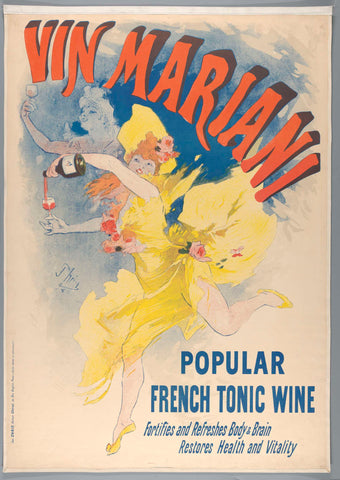 Vin Mariani, 1894, Jules Chéret, 1894 Canvas Print