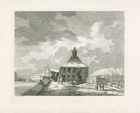 Sagging Muiderpoort, seen from the redoubt, 1769, Hendrik Keun, 1769 Canvas Print