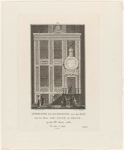 Illuminatie for the house of Jan Jacob de Bruyn in Amsterdam, 1788, Jan Lucas van der Beek, 1788 Canvas Print