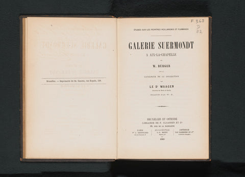 Galerie Suermondt in Aachen [1860] / by W. Bürger; with the catalogue of the coll. by Waagen; trans. by W.B., Théophile Thoré-Bürger, 1860 Canvas Print