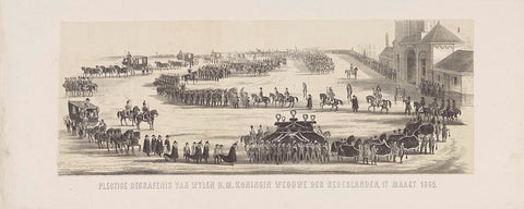 Funeral of Wylen H.M. Queen Widow of the Netherlands, 17 March 1865, anonymous, 1865 Canvas Print