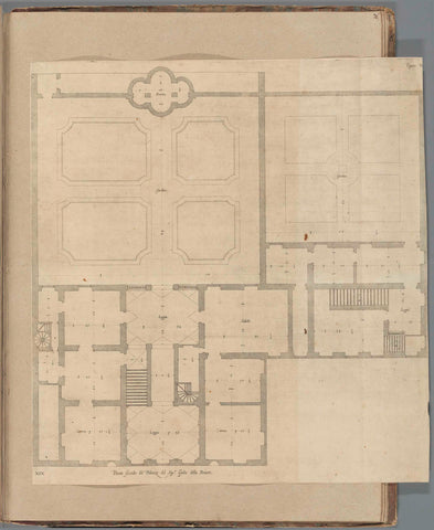 Map of the first floor of the Palazzo Clemente della Rovere in Genoa, Nicolaes Ryckmans, 1622 Canvas Print