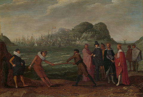 Battle for the Gold Staff (Dominion of the World), Adam Willaerts, c. 1615 - c. 1630 Canvas Print