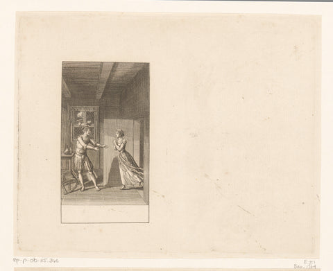 Nanette and Albert in the log cabin, Daniel Nikolaus Chodowiecki, 1794 Canvas Print