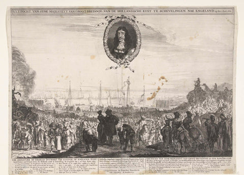 Departure of Charles II from Scheveningen to England, 1660, anonymous, 1660 Canvas Print