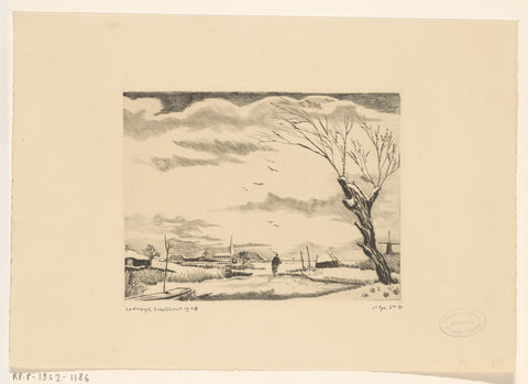 Figure Skating on a Ditch, Lodewijk Schelfhout, 1940 Canvas Print