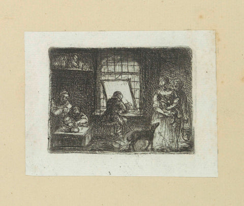 Interior of a print shop, Jan Chalon, 1802 Canvas Print