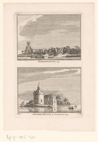 View of Schenkenschanz and Castle Bylandt, 1734, Hendrik Spilman, 1734 Canvas Print