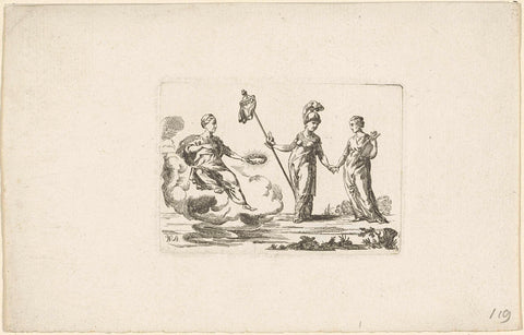 Minerva leads a woman to a muse to be praised, Willem Bilderdijk, 1776 - 1831 Canvas Print