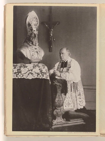 Bust of saint Ursmarus of Lobbes, R. Rodenbach, 1885 Canvas Print