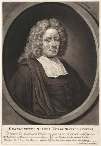 Portrait of the preacher Engelbertus Dorper, Pieter Schenk (I), 1670 - 1713 Canvas Print