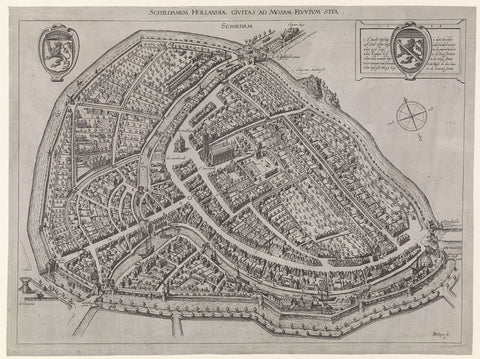 Map of Schiedam, Jacob de Gheyn (II), 1598 - 1601 Canvas Print