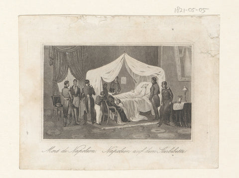 Deathbed of Napoleon, 1821, anonymous, 1821 - 1899 Canvas Print