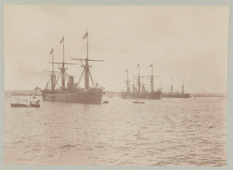 Steamships at sea, Paul Güssfeldt (attributed to), 1889 Canvas Print