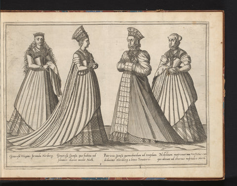 Four women, dressed according to fashion from Nuremberg, ca. 1580, Abraham de Bruyn, 1581 Canvas Print