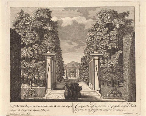 View of the gate of honour of the Duinrell country estate, anonymous, 1675 - 1711 Canvas Print