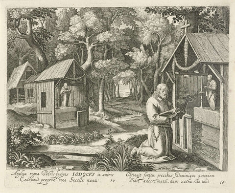 H. Jodocus as hermit, Jan van Londerseel, 1580 - 1625 Canvas Print