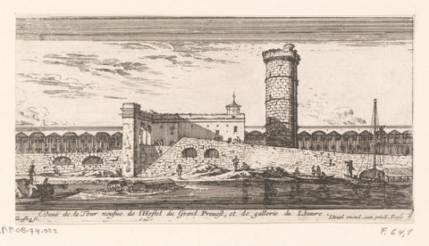 View of tower of the provost's house and the Louvre, Israel Silvestre, 1652 Canvas Print