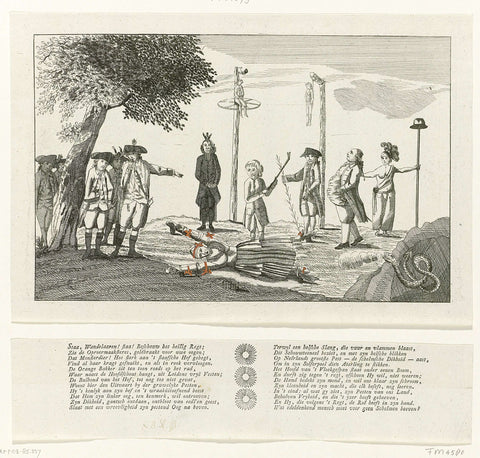 Cartoon depicting the execution of princes, 1784, anonymous, 1784 Canvas Print