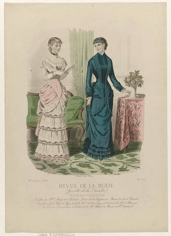 Revue de la Mode, Gazette de la Famille, Sunday, November 27, 1881, 10th year, No. 517: Toilettes de Melles Vidal (...), P. Deferneville, 1881 Canvas Print