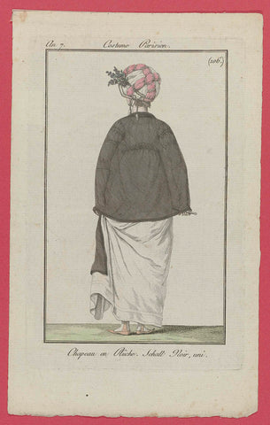 Journal des Dames et des Modes, Costume Parisien, 9 Mai 1799, An 7 (106) : Chapeau en Rûch (...), anonymous, 1799 Canvas Print