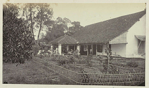 House with garden, Woodbury &Page, 1863 - 1869 Canvas Print