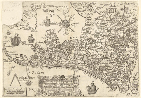 Map of Holland and Utrecht, 1589, Jan Saenredam, 1613 Canvas Print