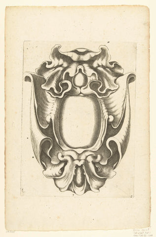 Cartouche with large compartment, Jacob Lutma, c. 1654 - c. 1678 Canvas Print