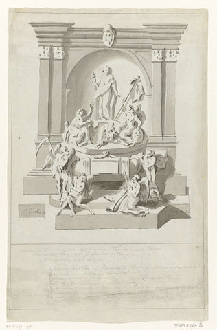 Design for a funerary monument for Joan Derk van der Capellen tot den Pol, 1784, Bartholomeus Ziesenis, 1784 Canvas Print