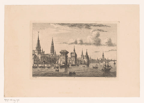 View of the antwerp shipyard from the Scheldt, Jean Théodore Joseph Linnig, 1868 Canvas Print