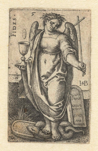 Faith (Fides), Hans Sebald Beham, 1539 Canvas Print