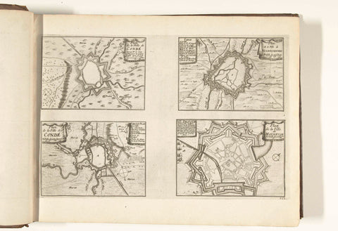 Maps of Condé, Valenciennes and Maubeuge, 1726, Laurens Scherm, 1726 Canvas Print