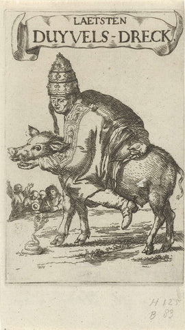 Pope on a pig, Arnold Houbraken, 1685 - 1687 Canvas Print