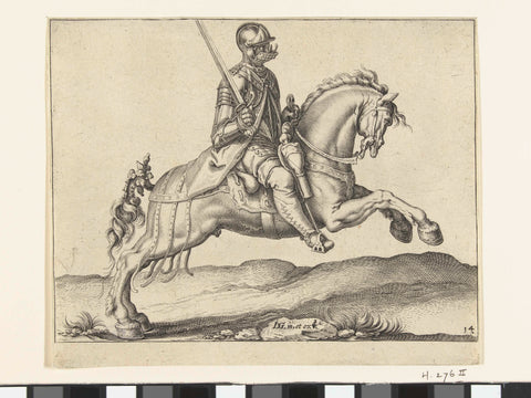 Rider with a Sword Drawn, Jacob de Gheyn (II) (workshop of), 1640 Canvas Print