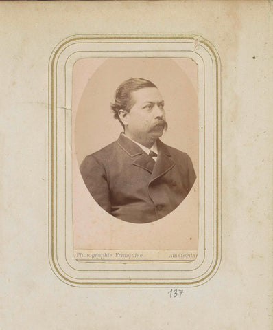 Portrait of a Man with a Mustache in a Coat, Photographie Française, 1875 - 1899 Canvas Print