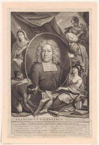 Portret van François Valentijn, Jacob Houbraken, 1724 Canvas Print