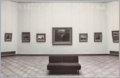 Room with nine paintings including Moederweelde by Jozef Israëls, 1990 Canvas Print