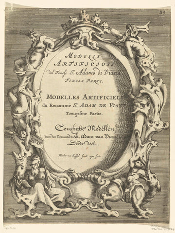 Titelblad: Artificial models, from the famous Sr. Adam of Viana. Tercia part (...), Theodorus van Kessel, 1646-1652 Canvas Print