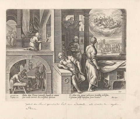 Vision of unclean animals, Philips Galle, 1582 Canvas Print