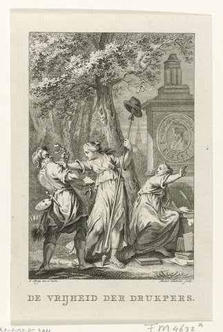 Title page for the verse: De vrijheid der drukpers, 1787, Reinier Vinkeles (I), 1787 Canvas Print